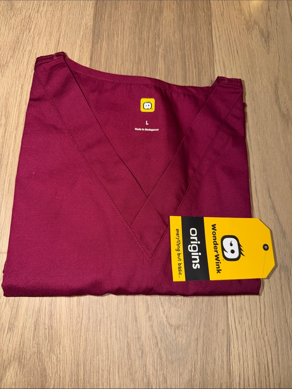 WonderWink Women's V-Neck Scrub Top - Burgundy